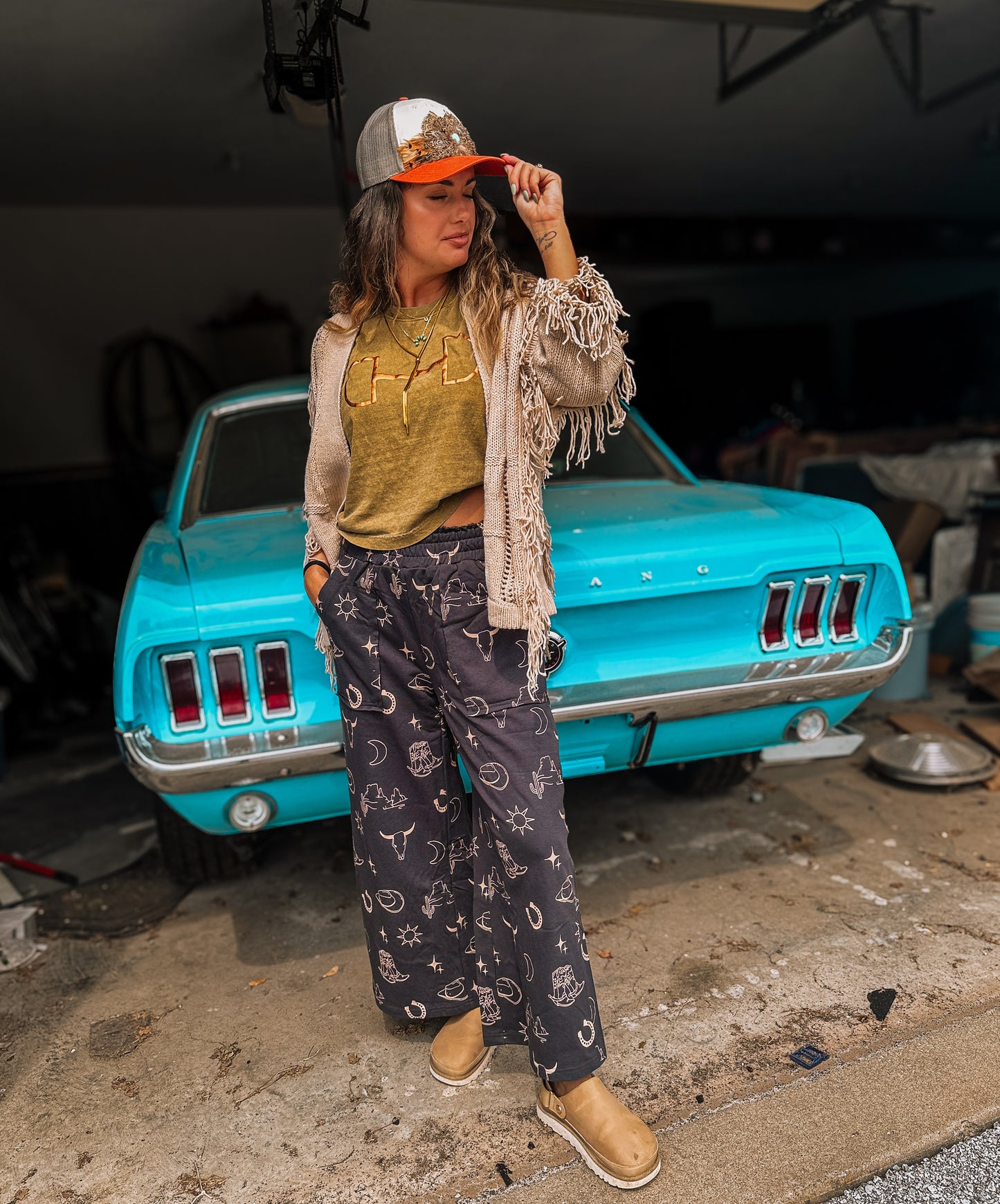 Western Flares Pants (Charcoal)