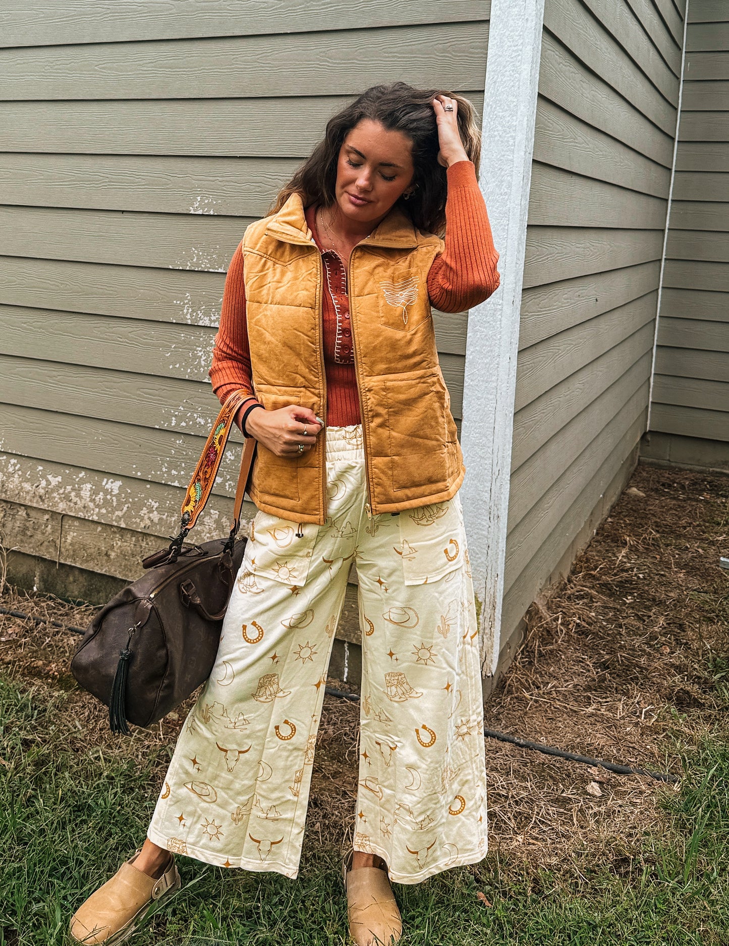 Western Flares Pants (Cream)