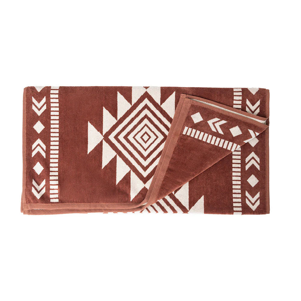 Rust Aztec Mesa Towel