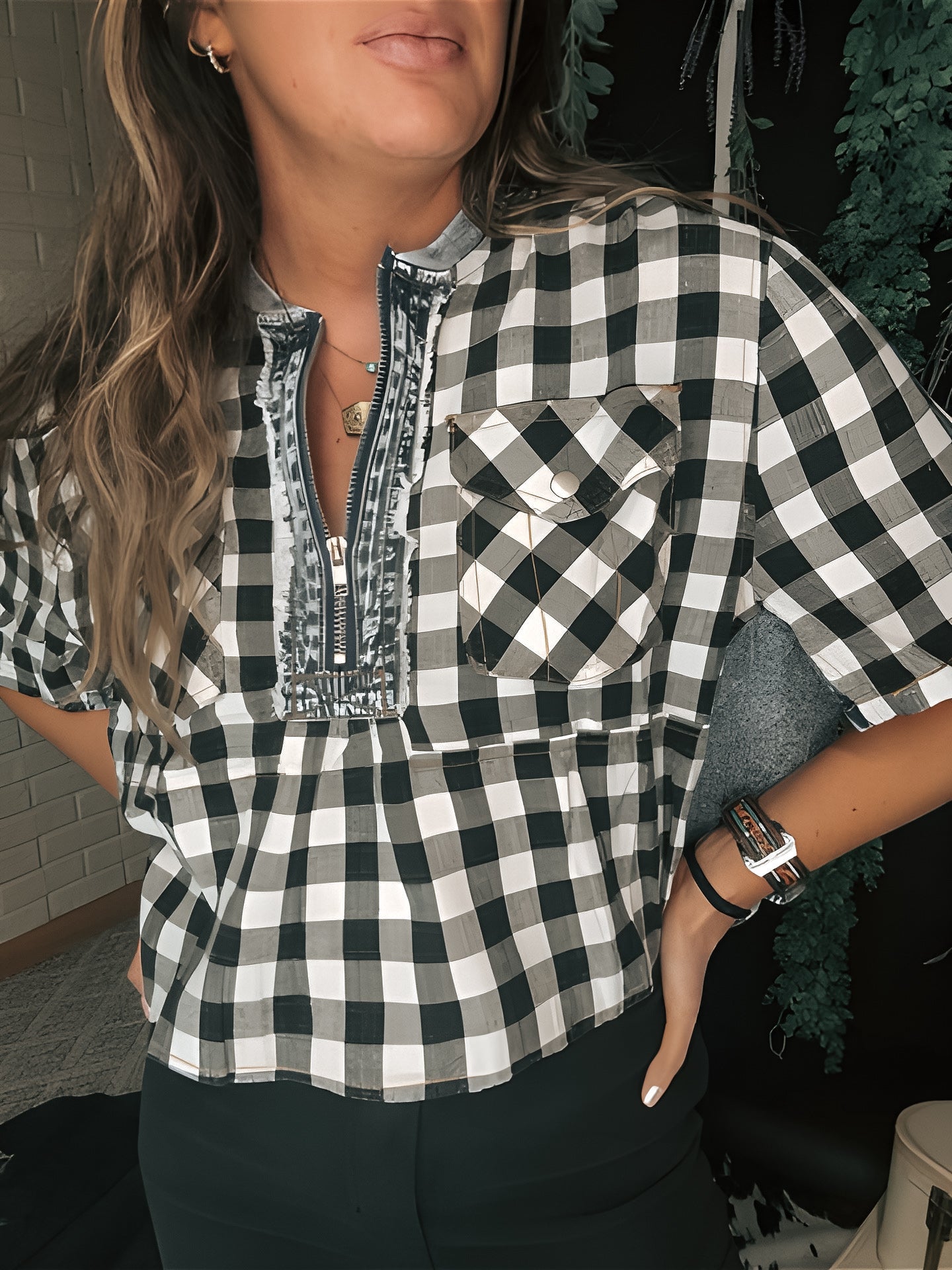 Farmers Market (Black Check print)