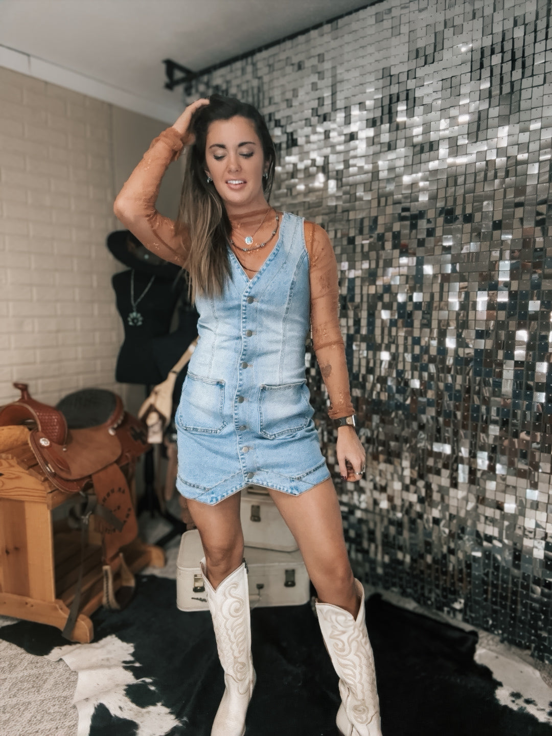 Denim Button Up Dress