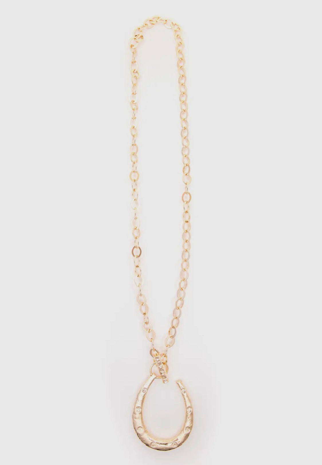 Gold Chain Necklace Horseshoe Pendant