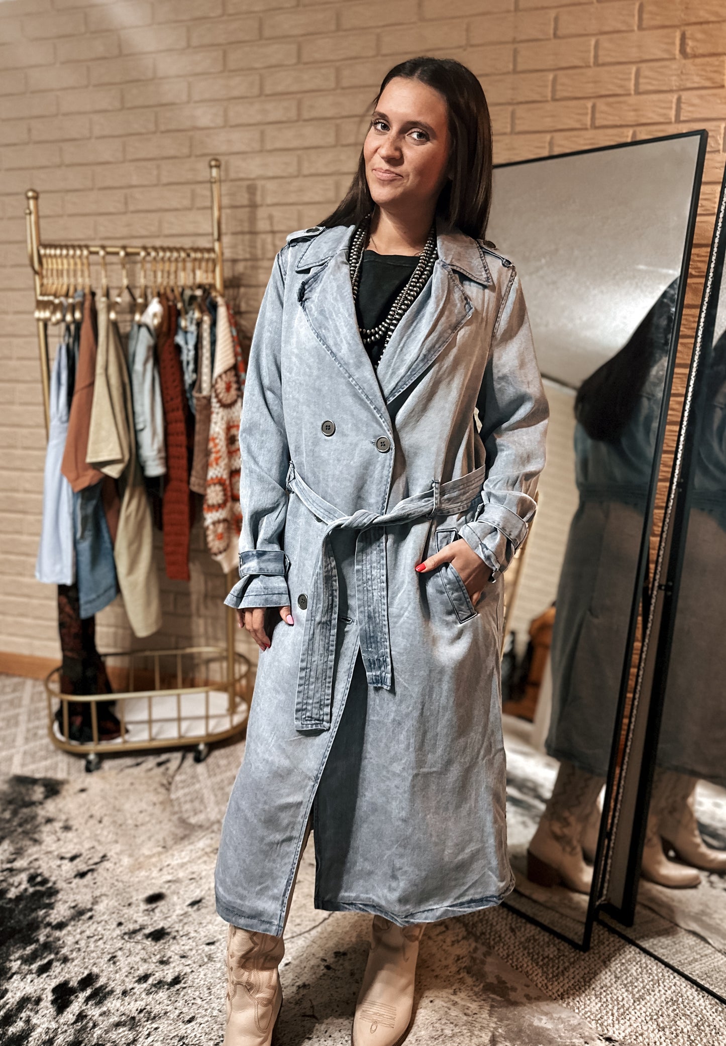 Denim Trench Coat