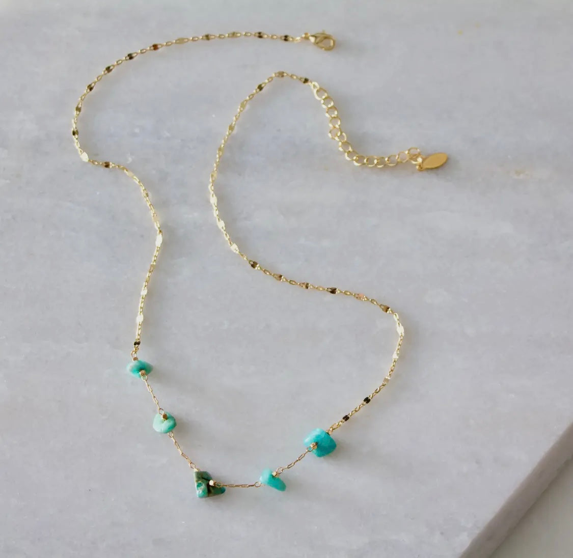 Turquoise Nugget Gold Necklace