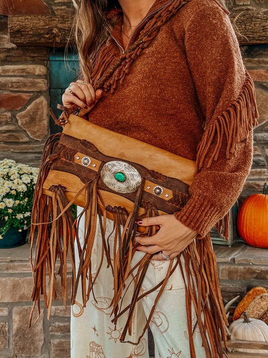 Raw Hide Hippie Bag