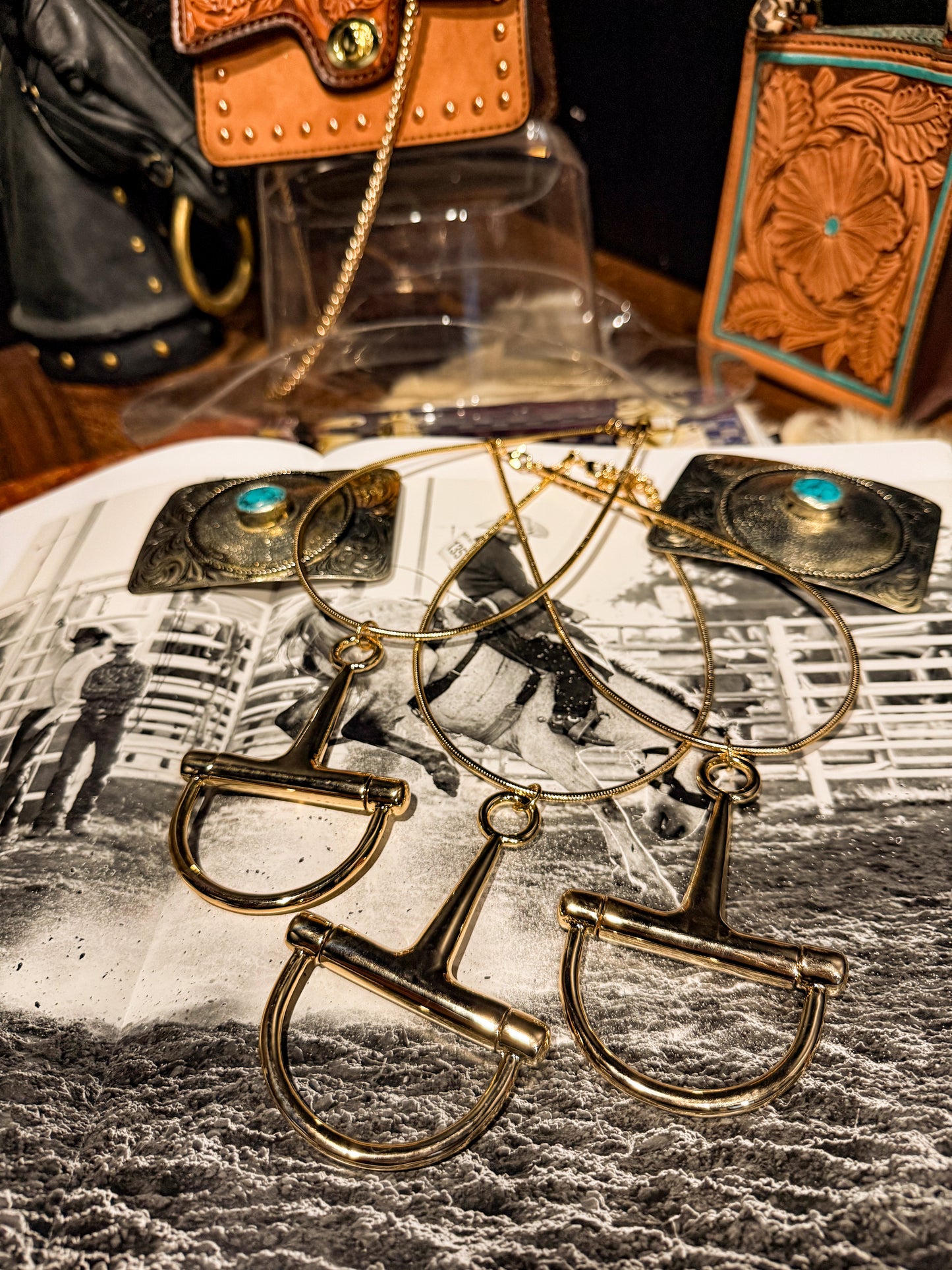 Gold Horse Bit Necklace