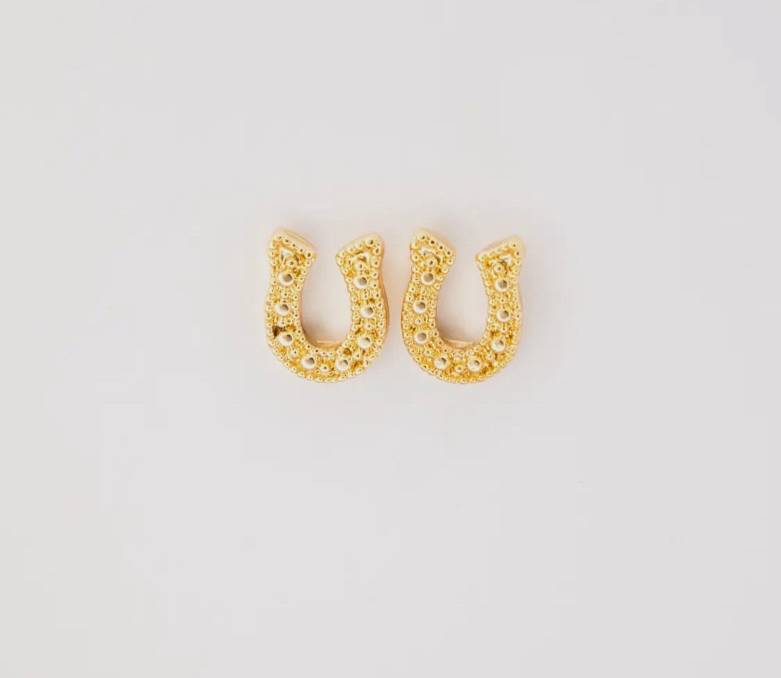 Gold Horshoe Stud Earring