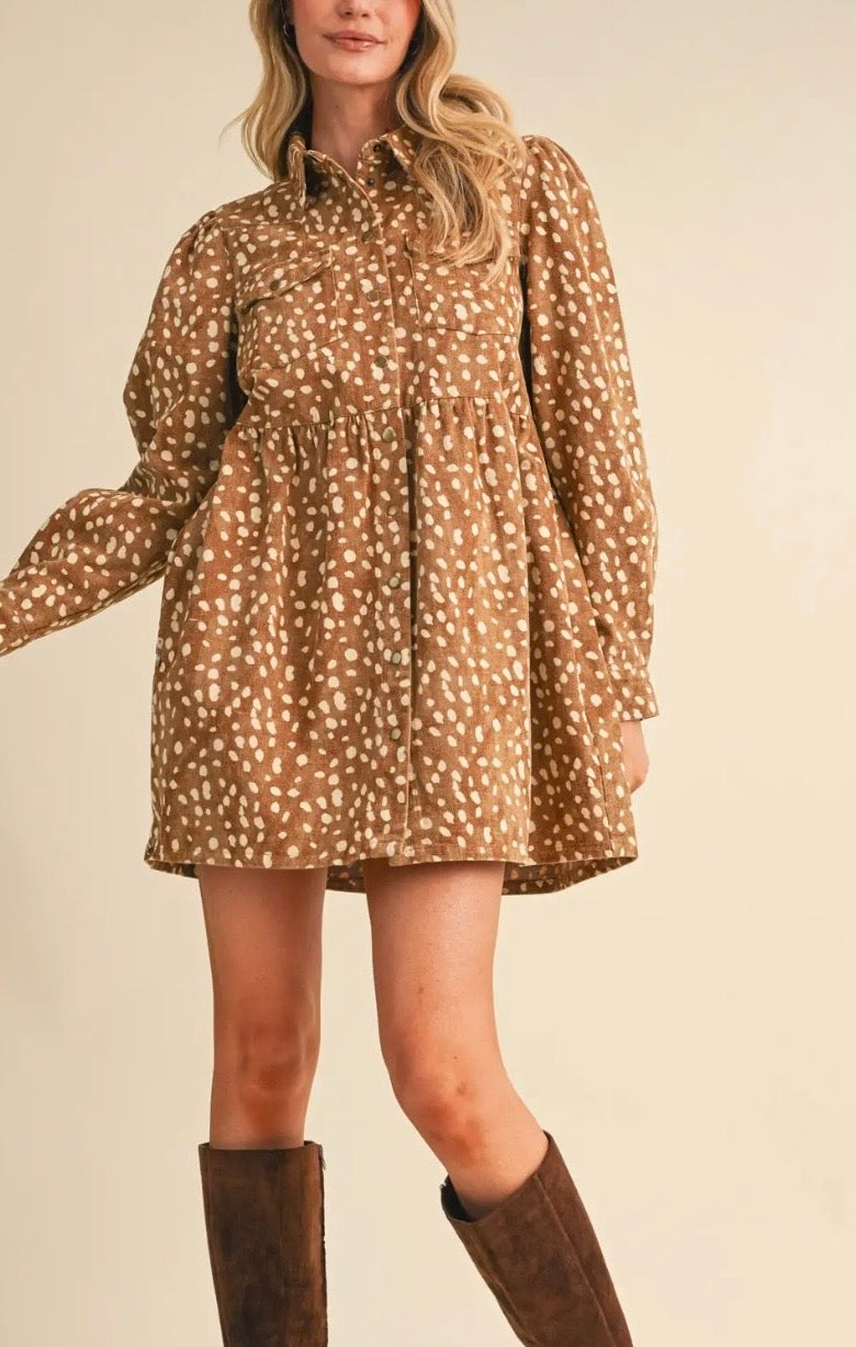 Fawn Denim Button Up Dress