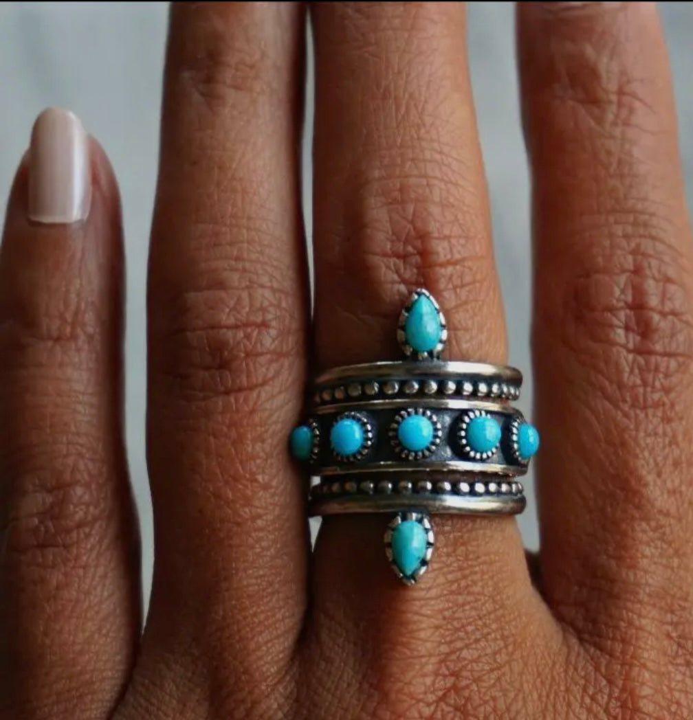 Authentic Dainty Turquoise Ring