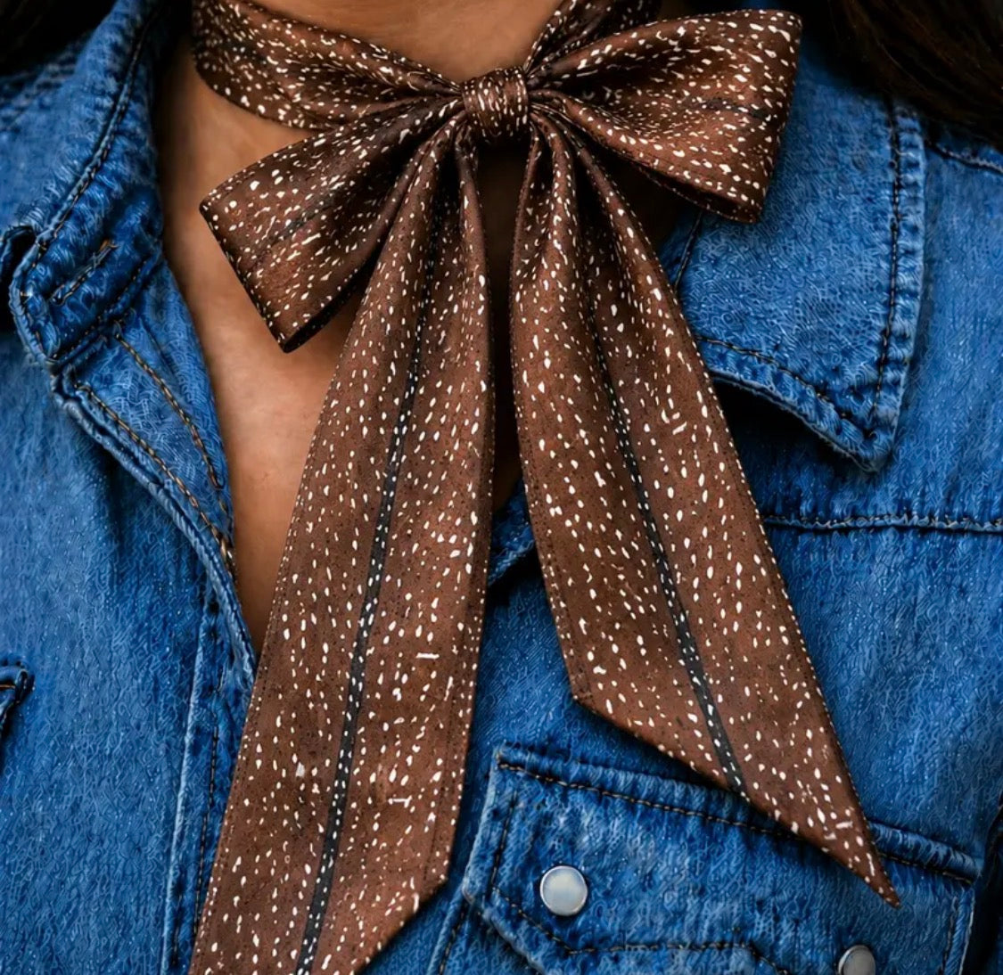 Axis Deer Silk Twilly Scarf