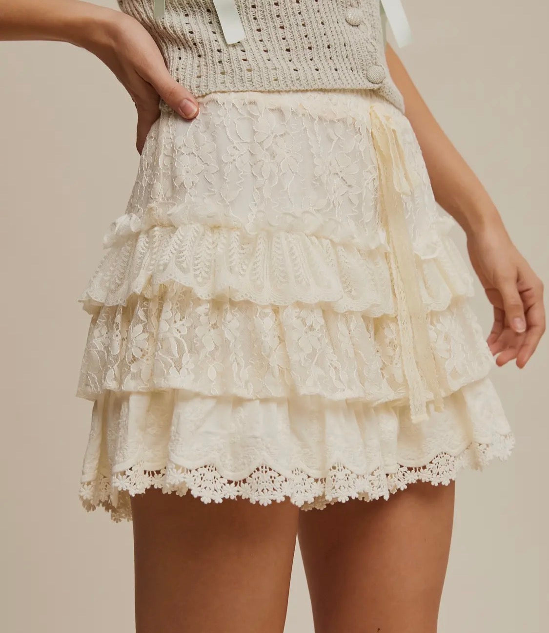 Lace Tiered Shorts