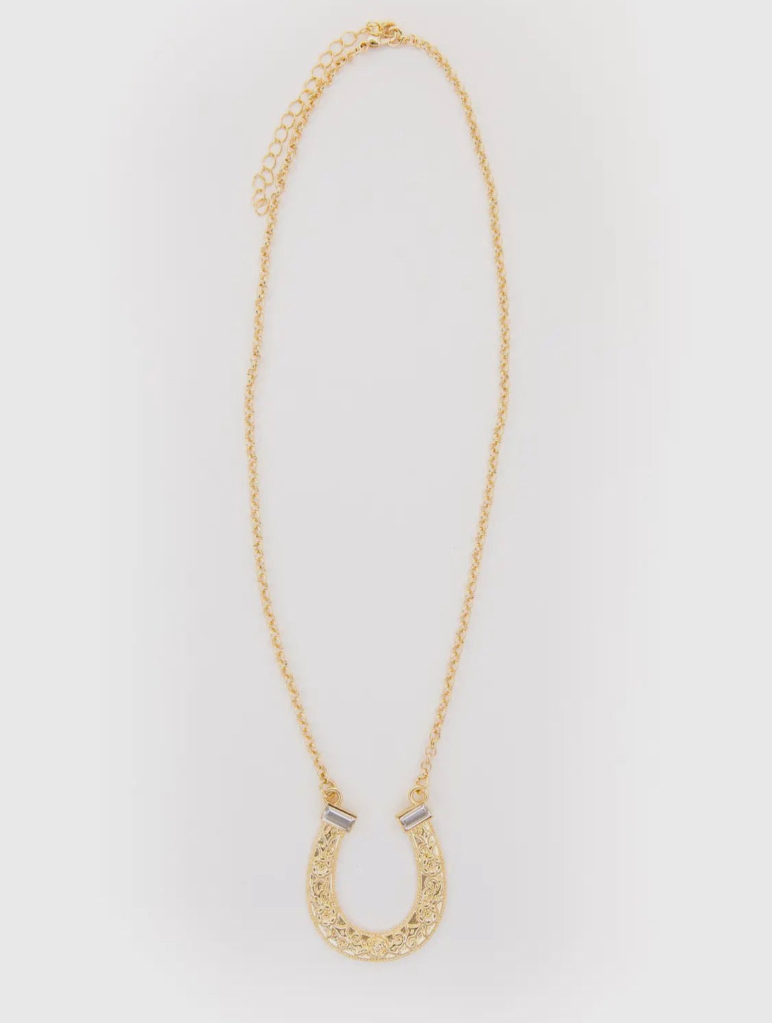 18K Yellow Gold Plated Dainty Concho Necklace