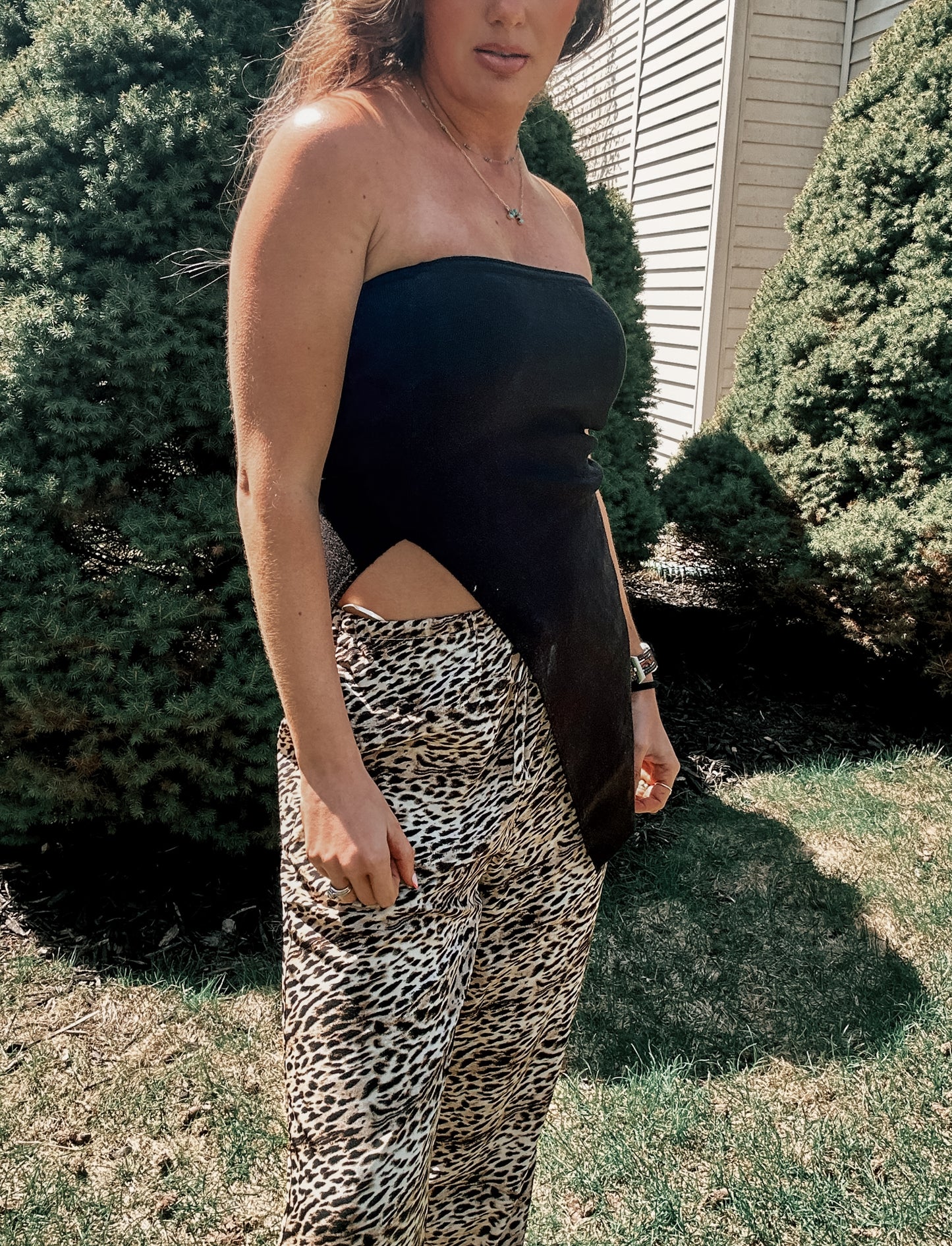 Black Knit Tube Top