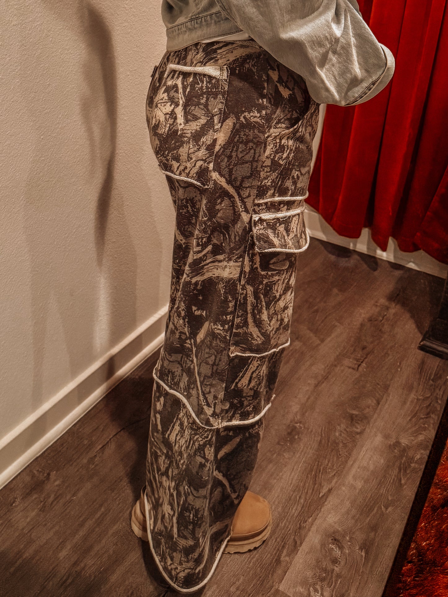 Tree Camo Flare Cargo Pants