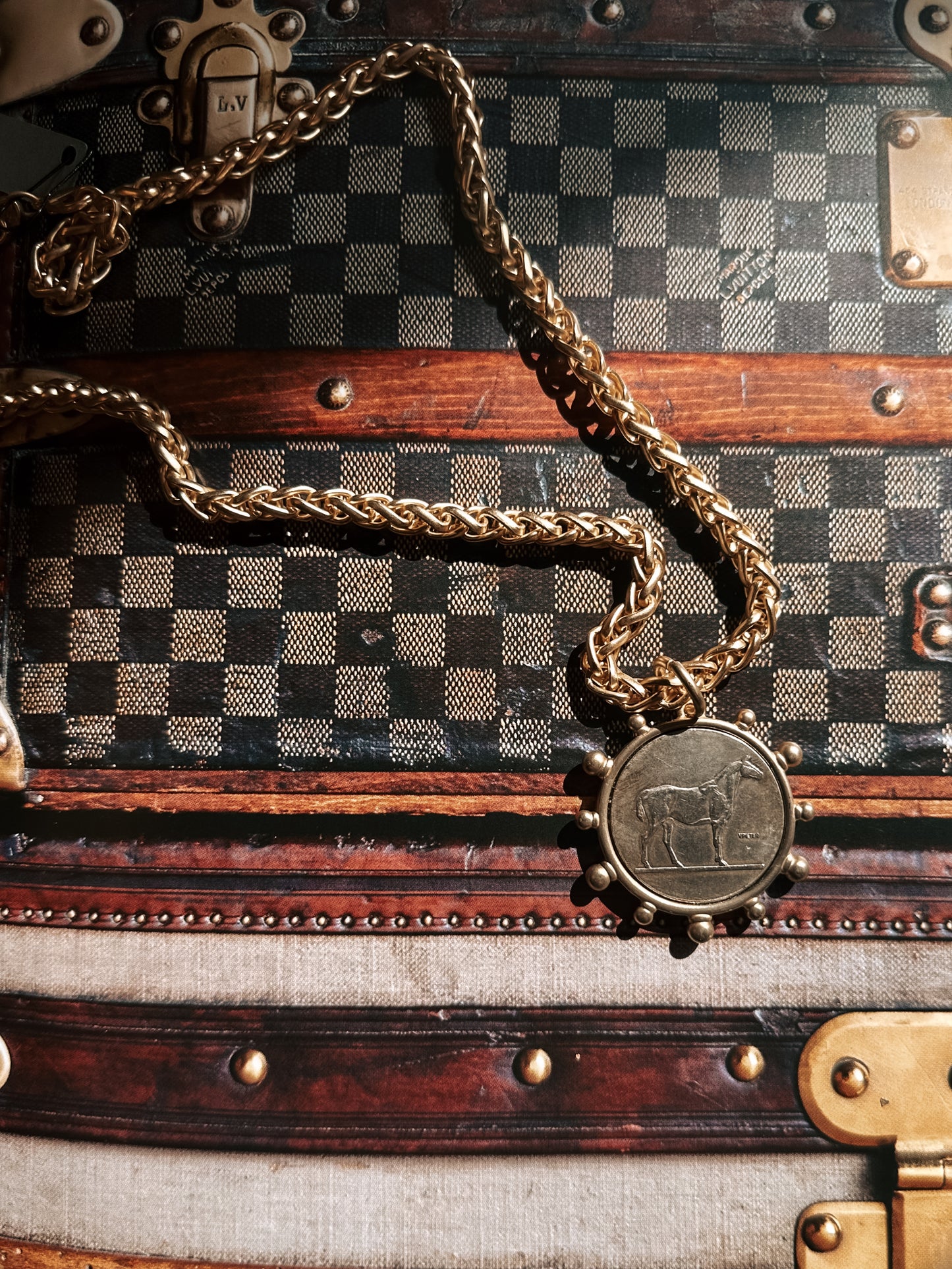 Horse Coin Gold Necklace