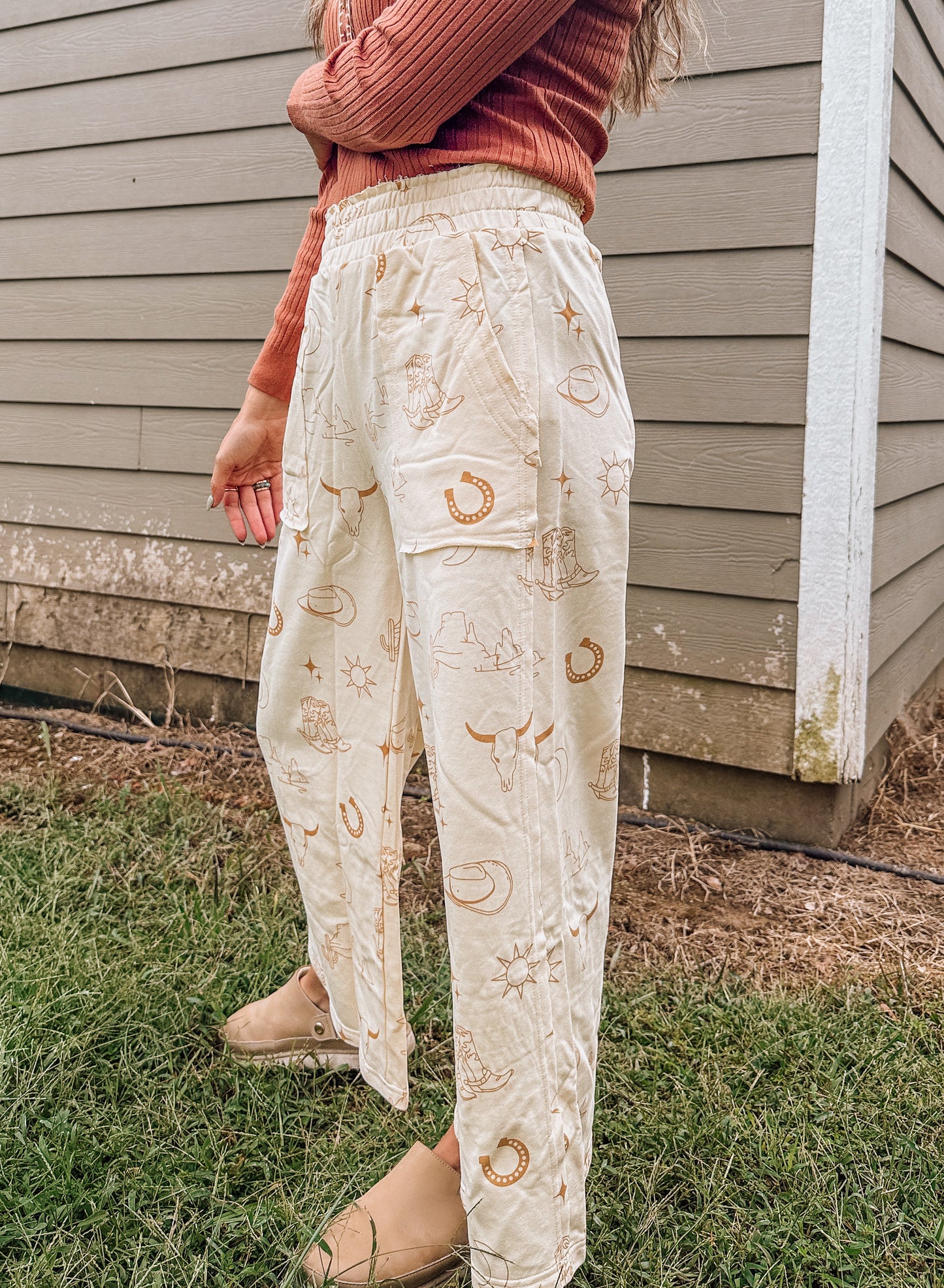 Western Flares Pants (Cream)