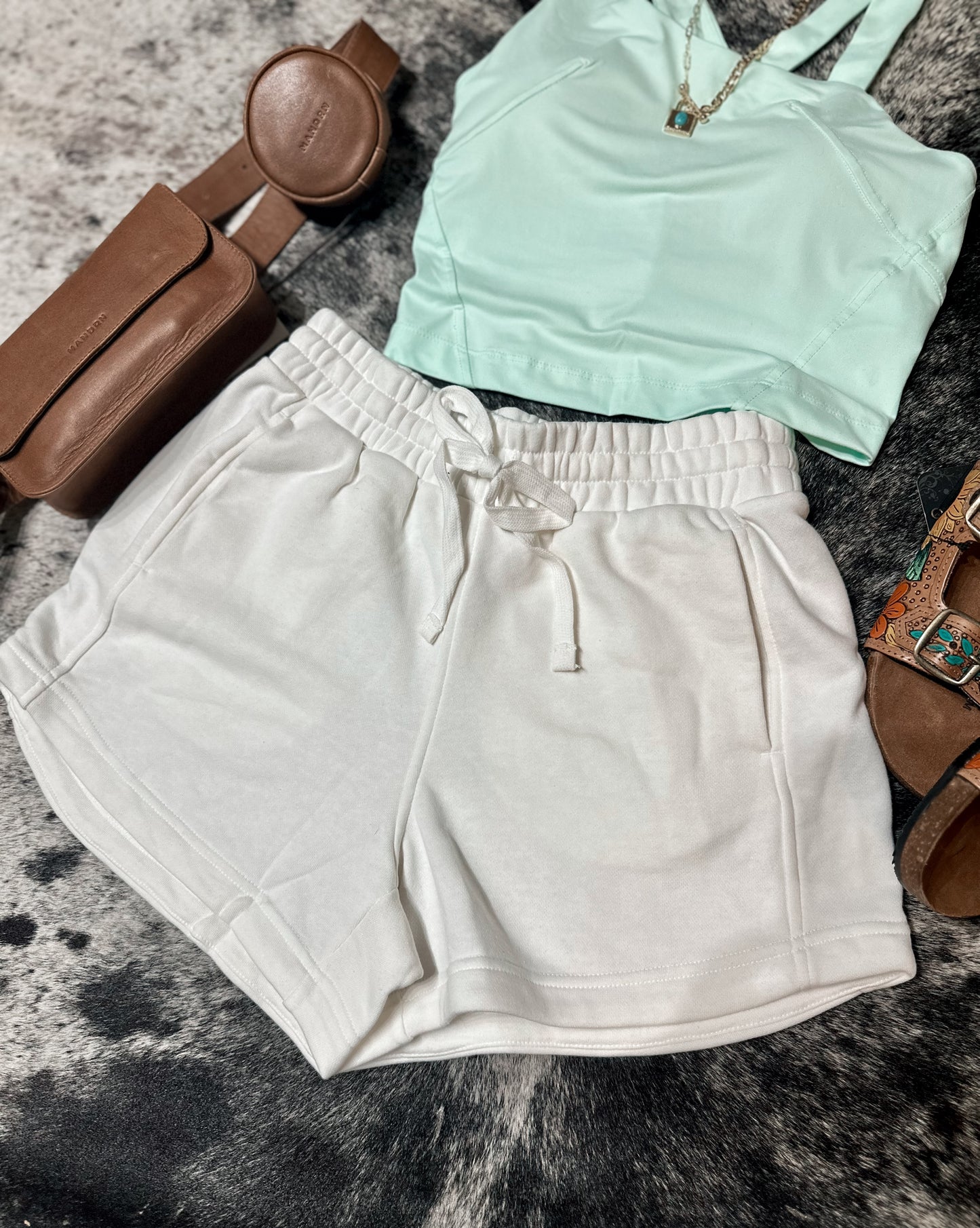 White Terry Shorts