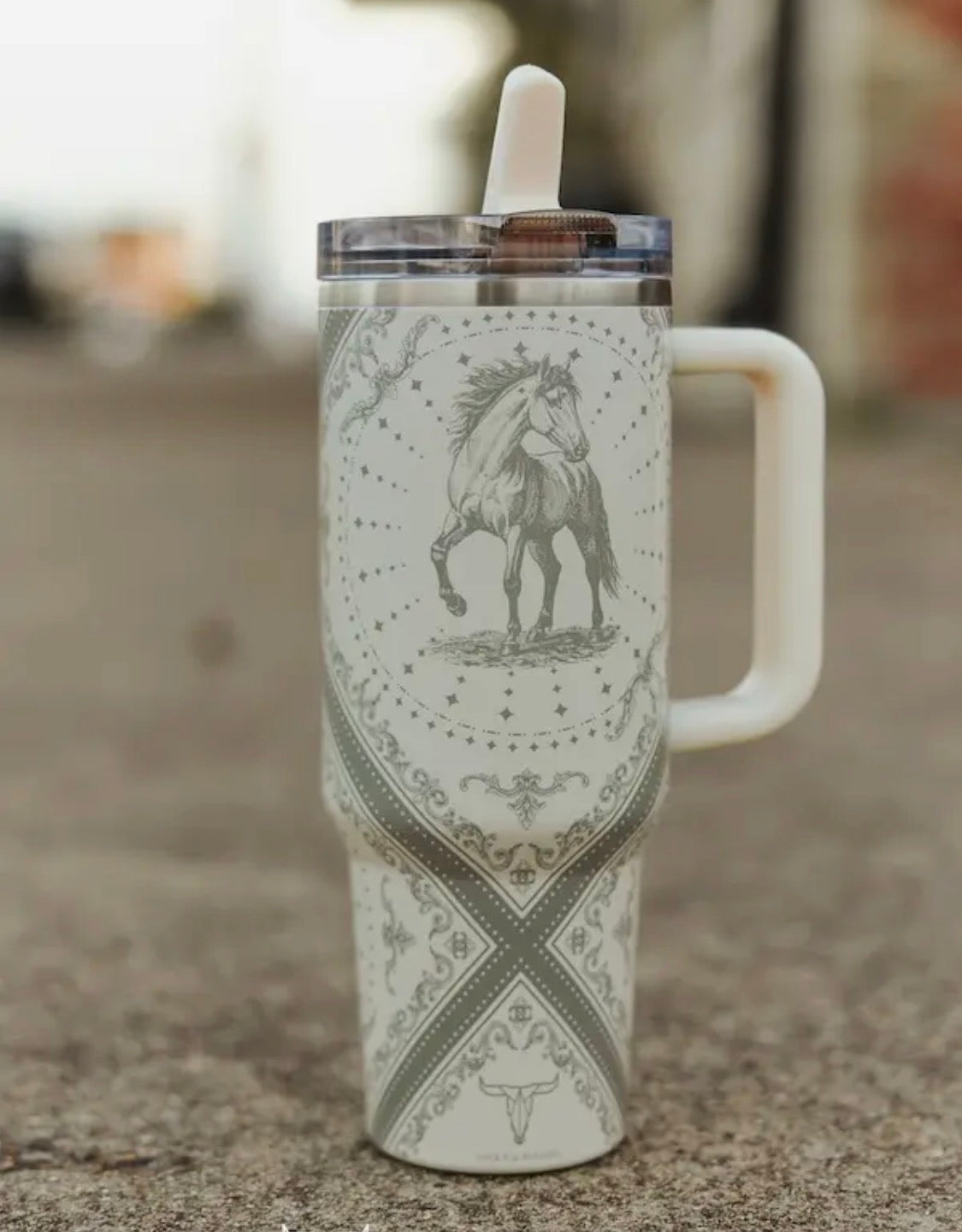 Western Paisley Horse Tumbler