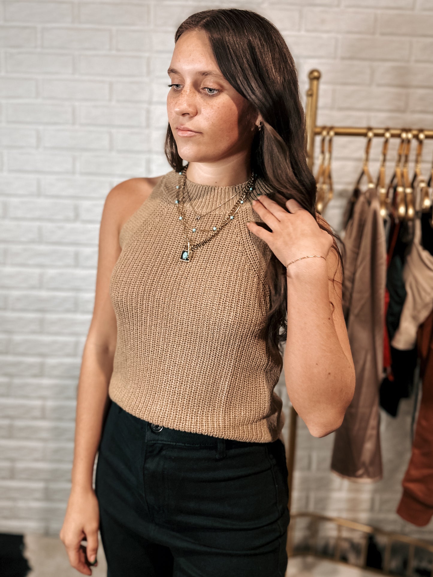 Cappuccino Halter Neck Tank
