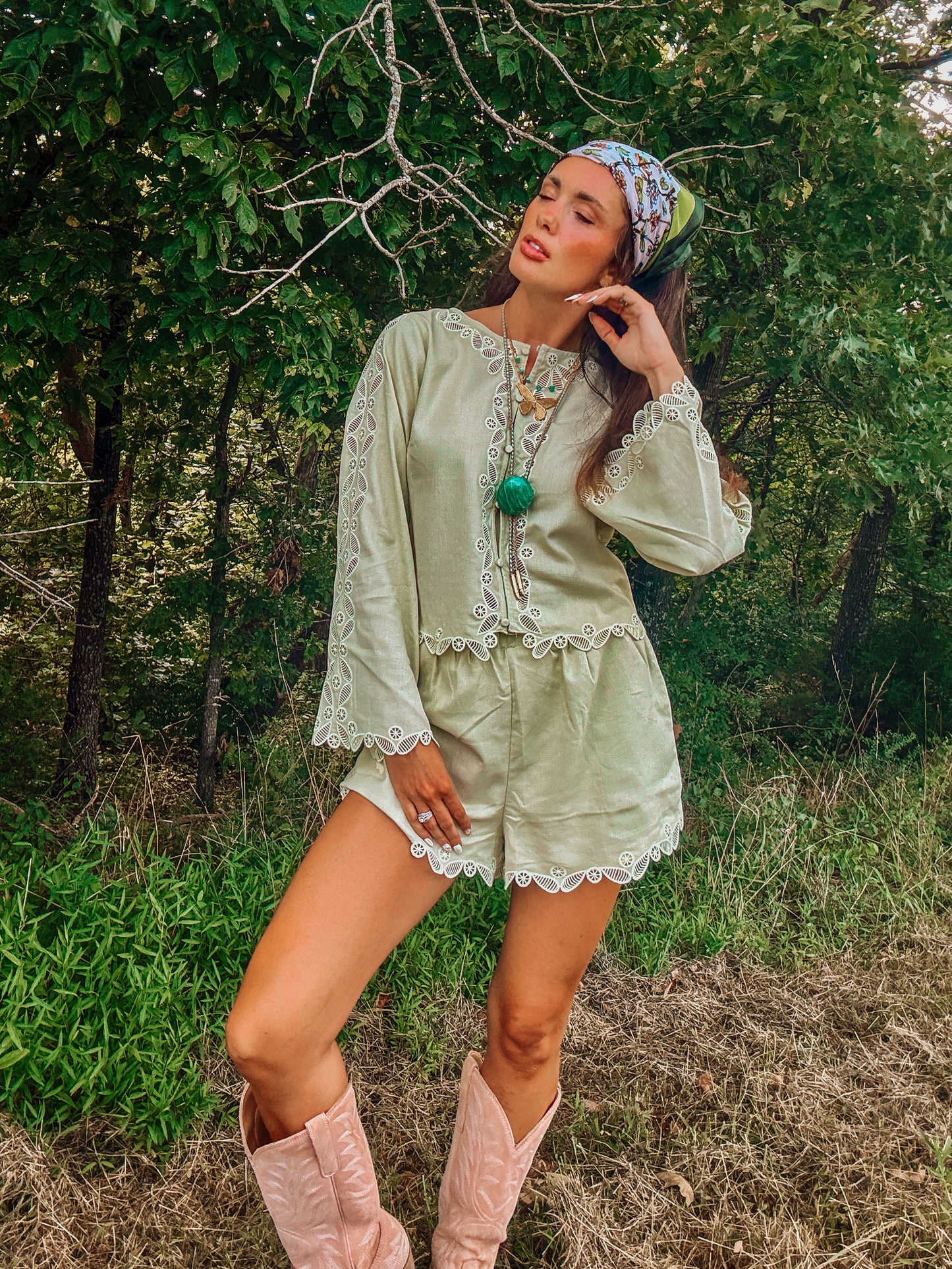 Matcha Butterfly Wild Rag
