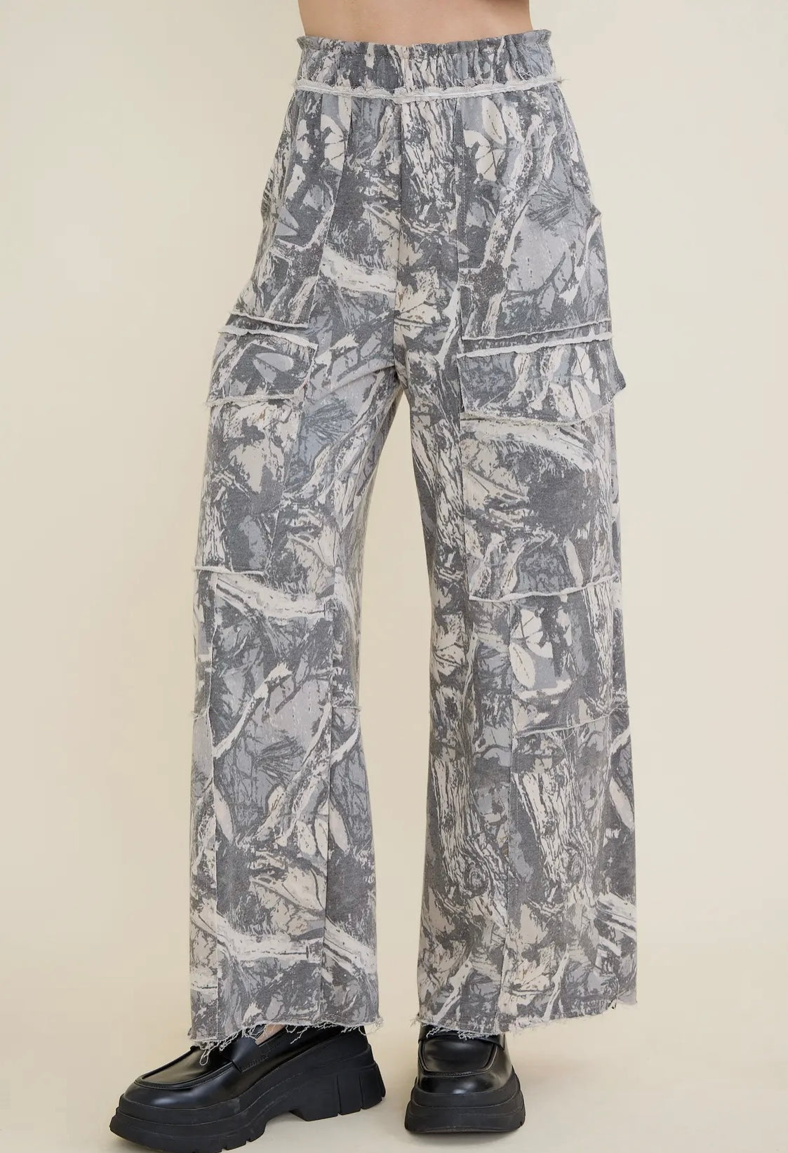 Tree Camo Flare Cargo Pants