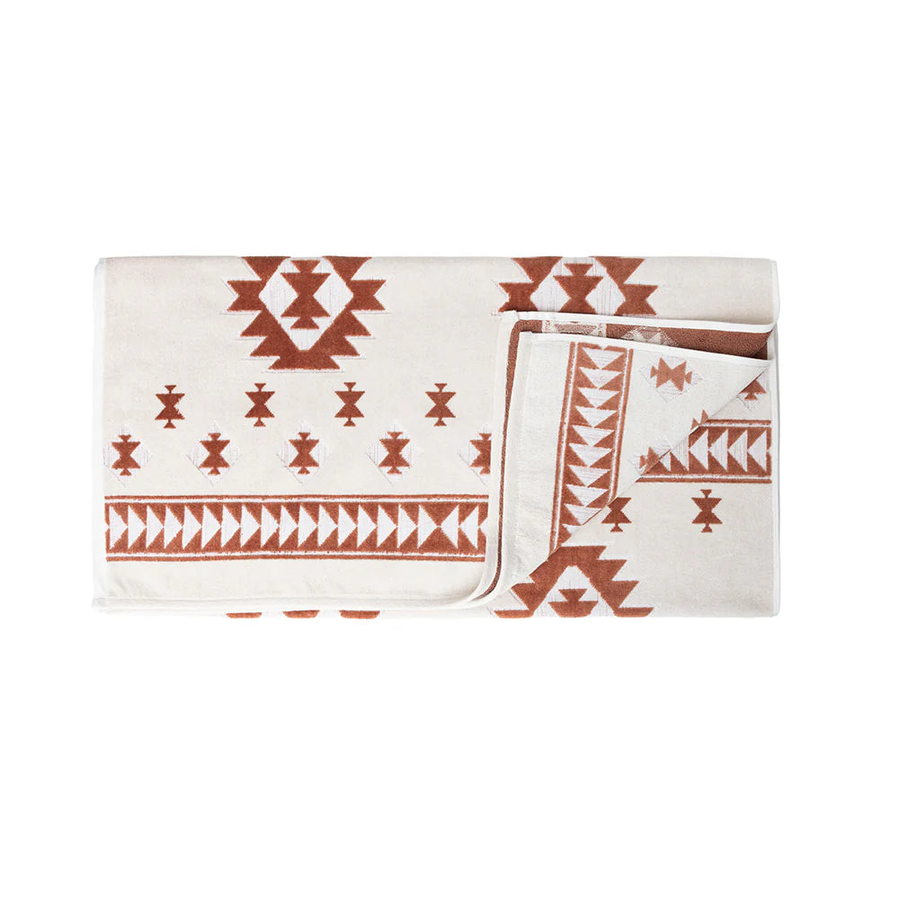 Cream & Rust Aztec Towels