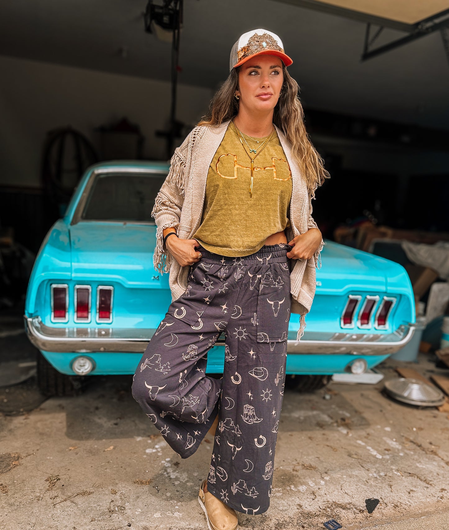 Western Flares Pants (Charcoal)