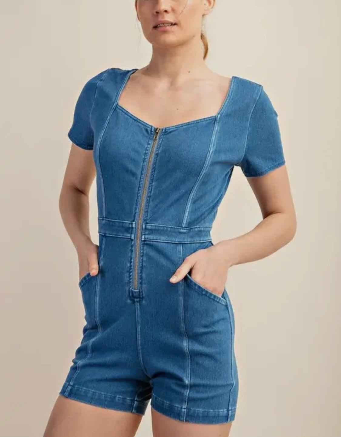 Car Wash Denim Romper