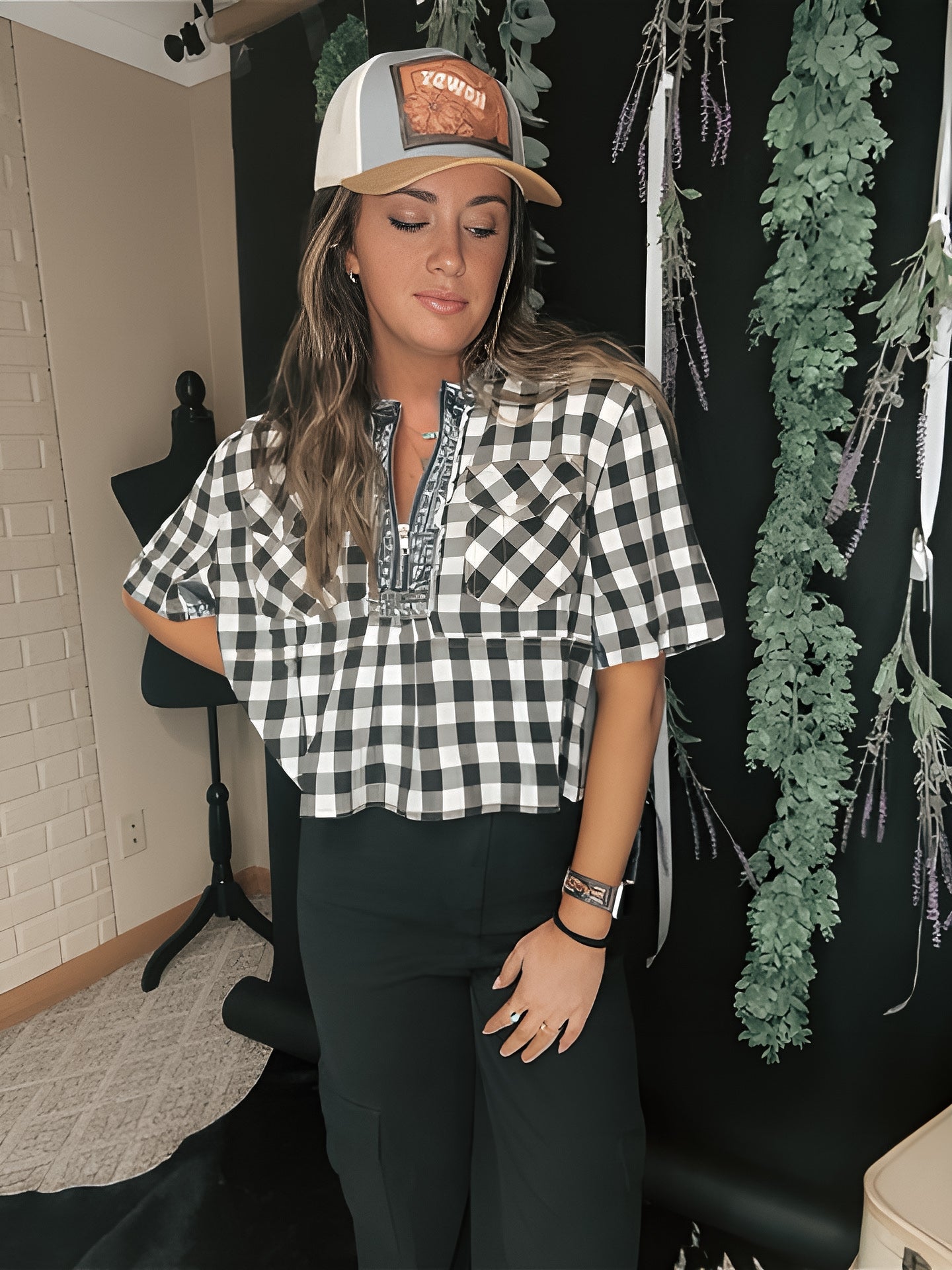 Farmers Market (Black Check print)