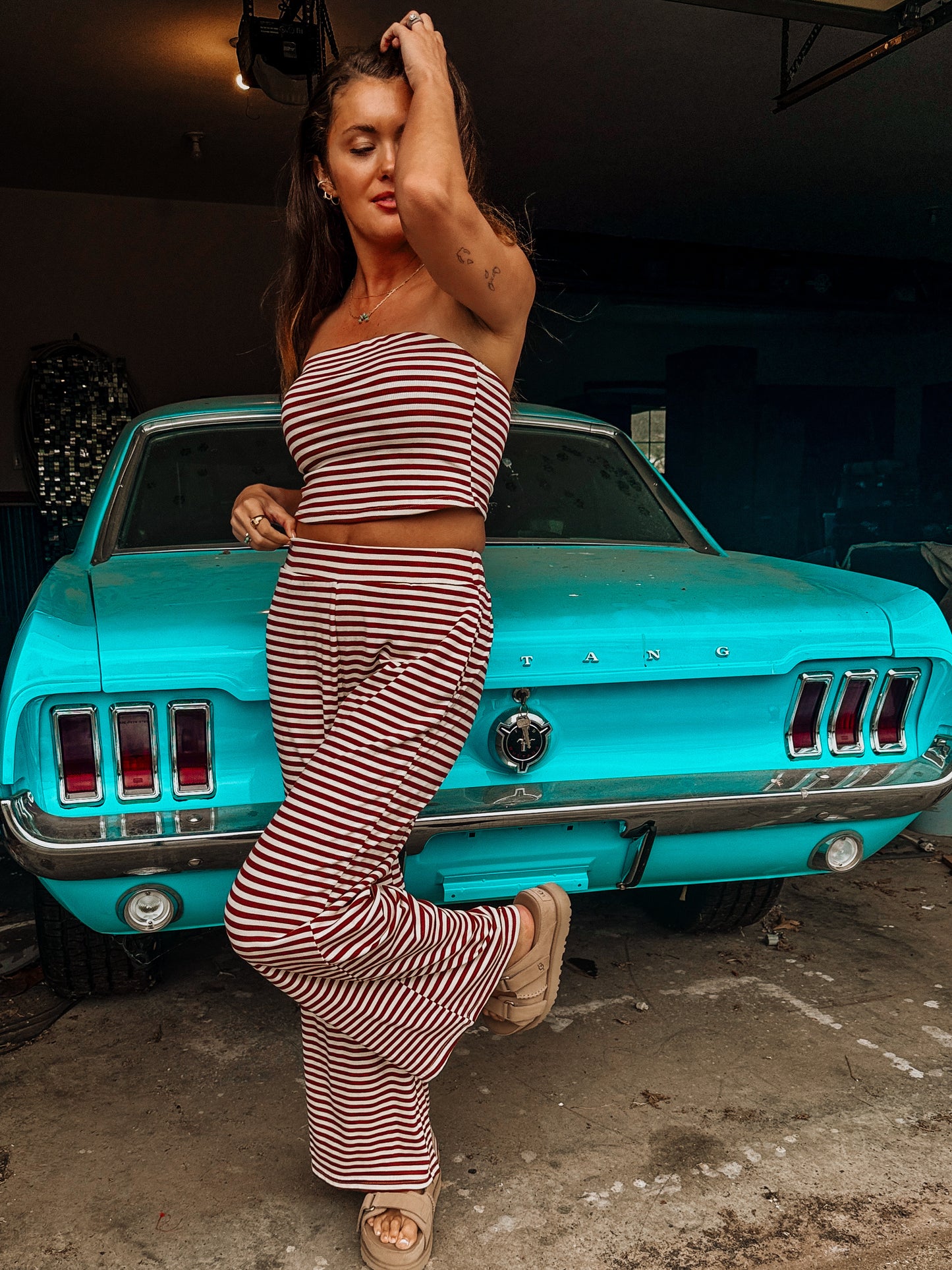 Spring Fling Tube Top Set (Maroon)
