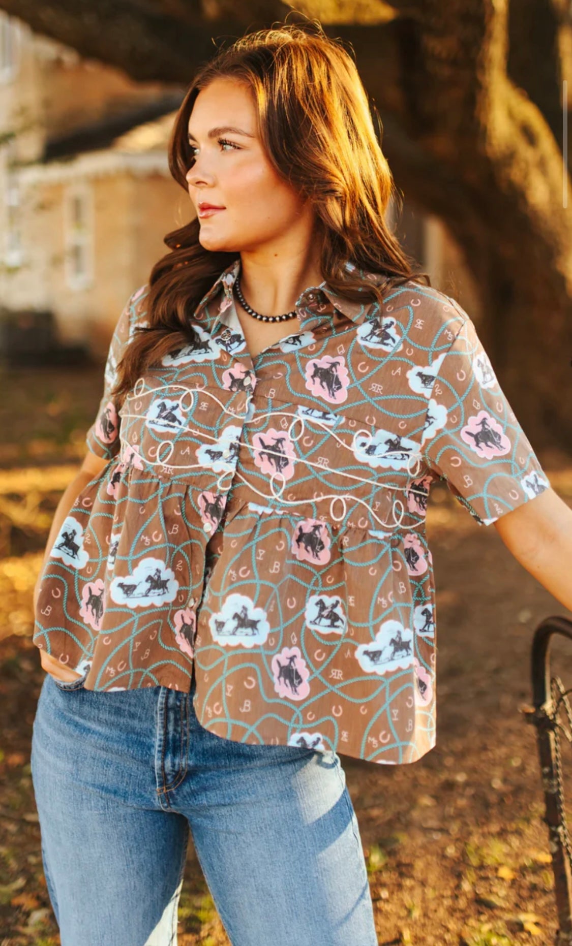 LOOPTY LOU BUBBLE BRONC TOP