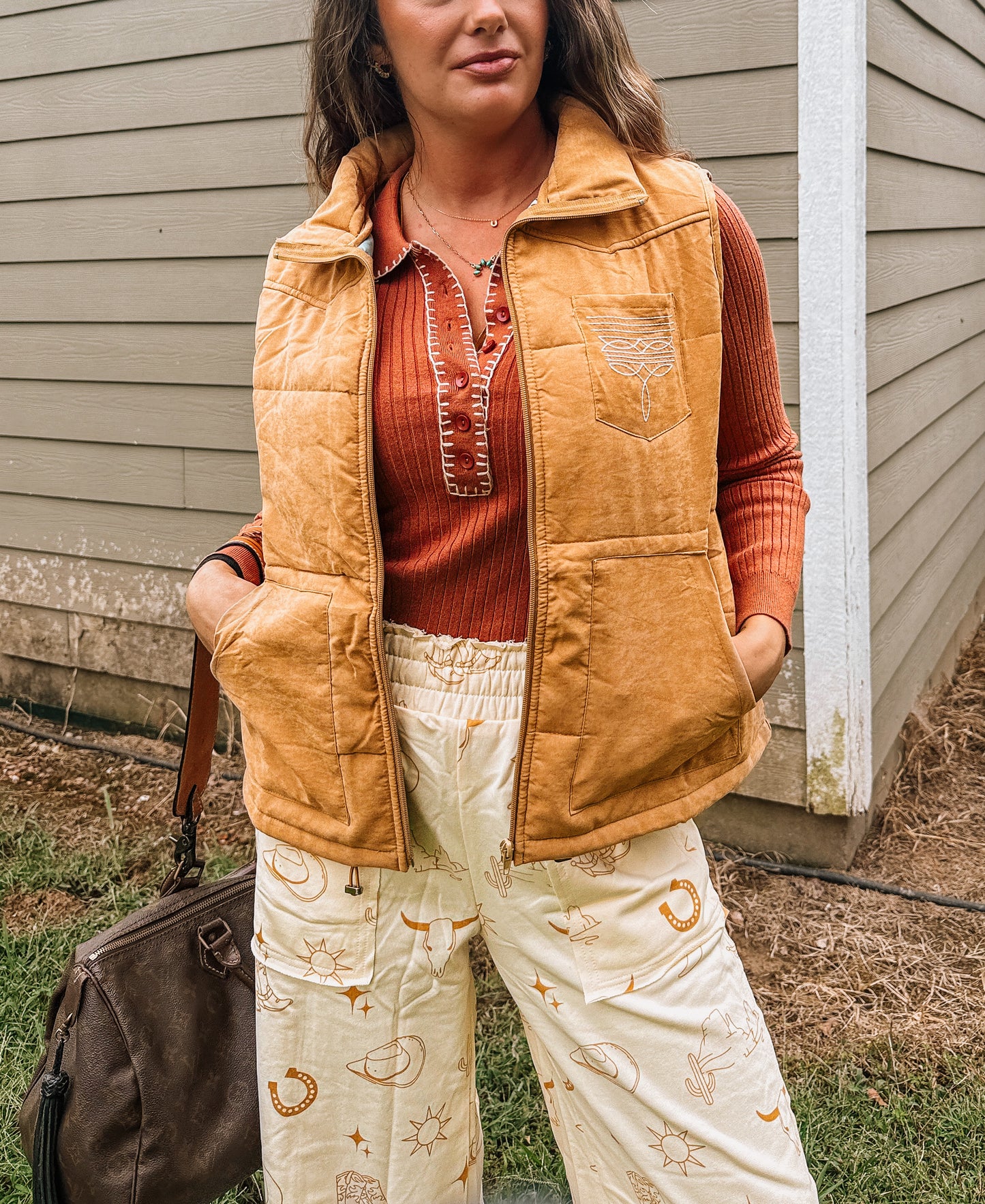 Rust Brumby Ribbed Top