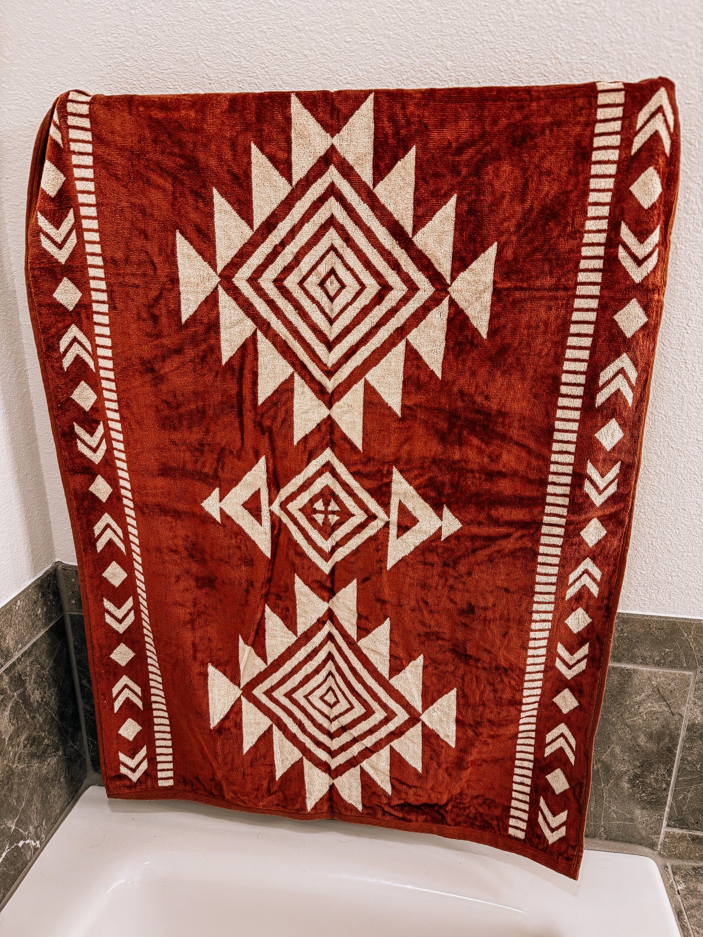 Rust Aztec Mesa Towel
