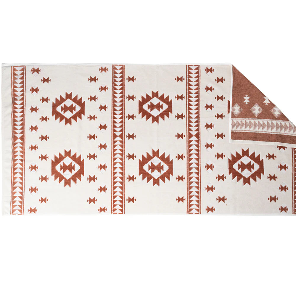 Cream & Rust Aztec Towels