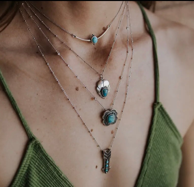 Authentic Turquoise Concho Necklace
