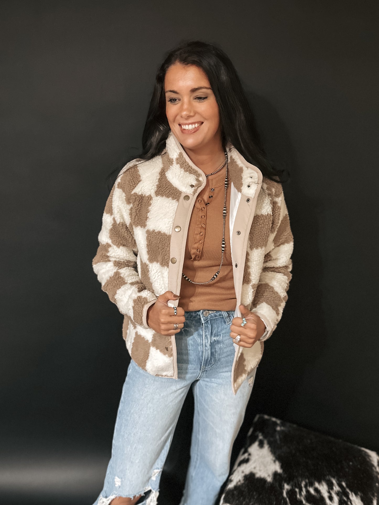 Checkered Sherpa Jacket