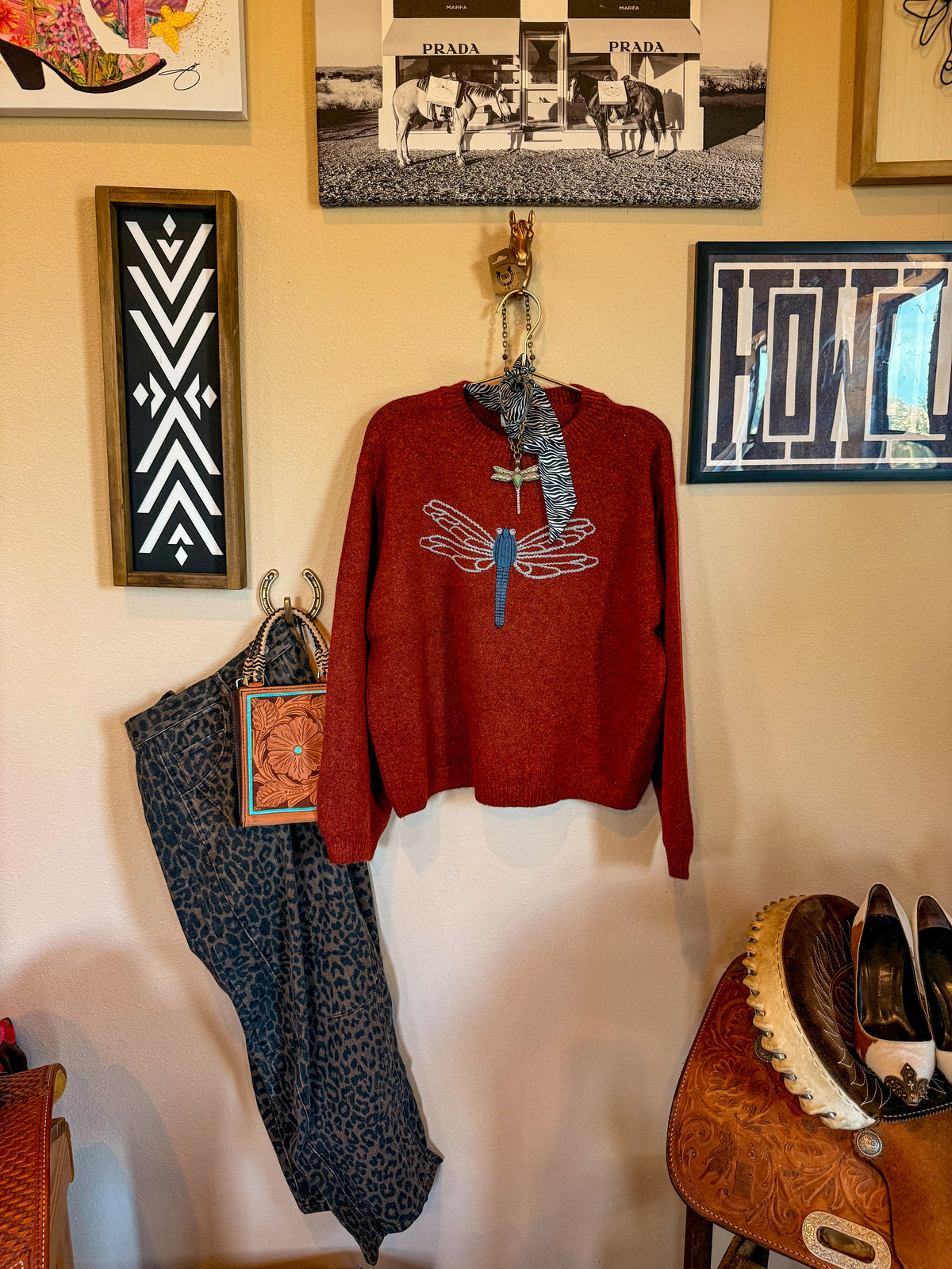 Ember Dragonfly Sweater
