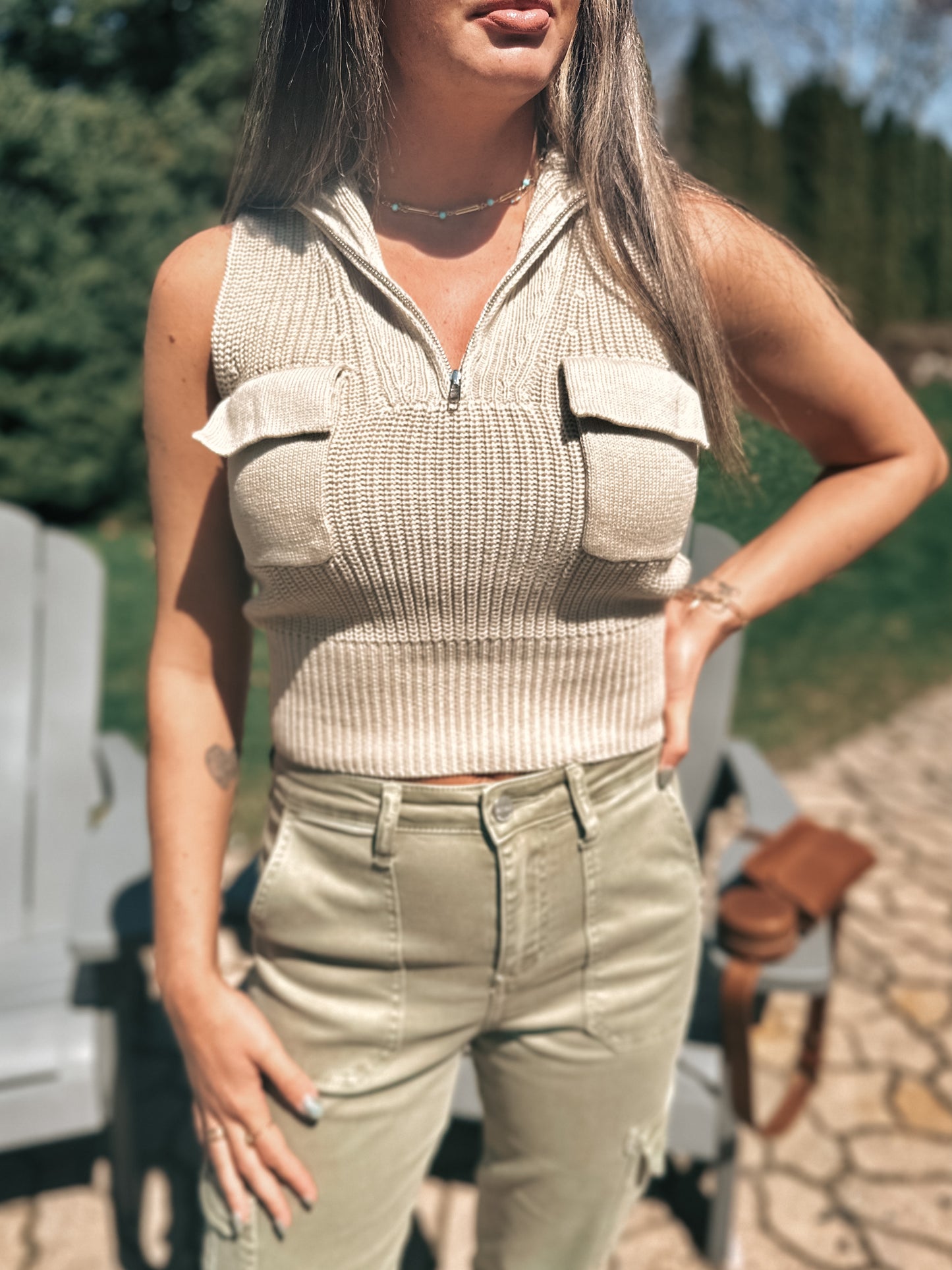 Half Zip Vest Tank