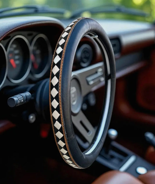 Tooled leather Steering Wheel cover