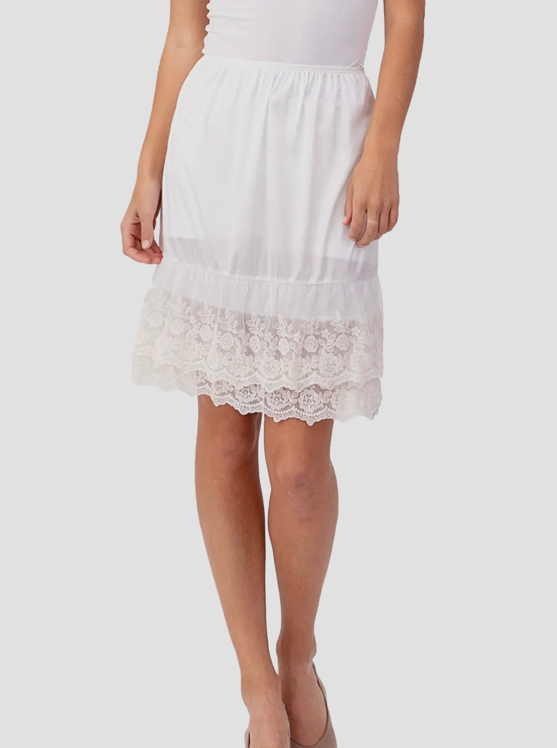 Lace Slip Skirt (White & Black)