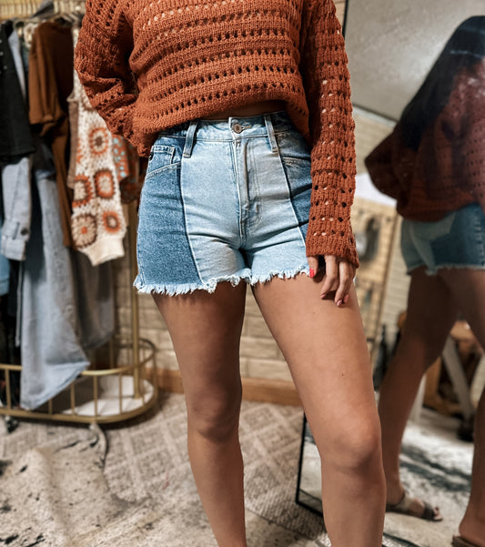 Two Tone Western Shorts