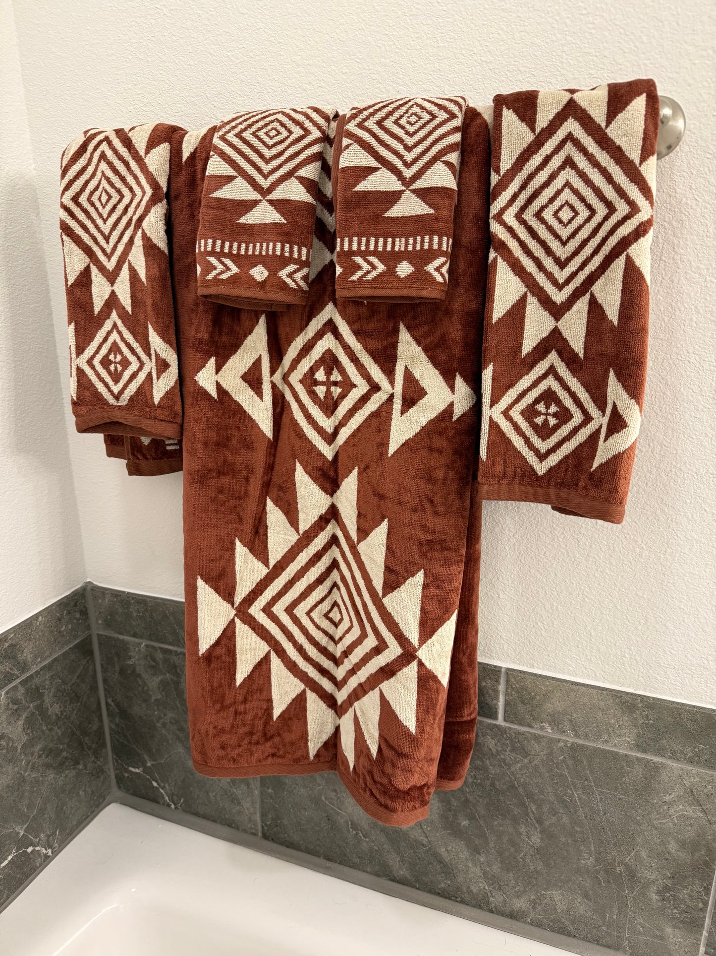 Rust Aztec Mesa Towel
