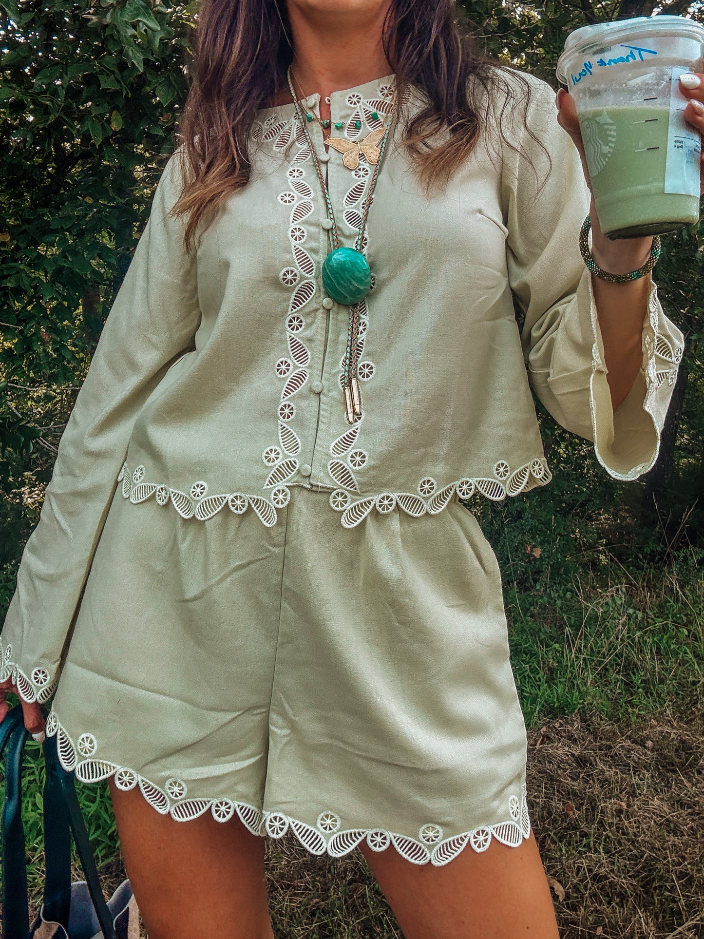 Matcha Lace Hippie Set