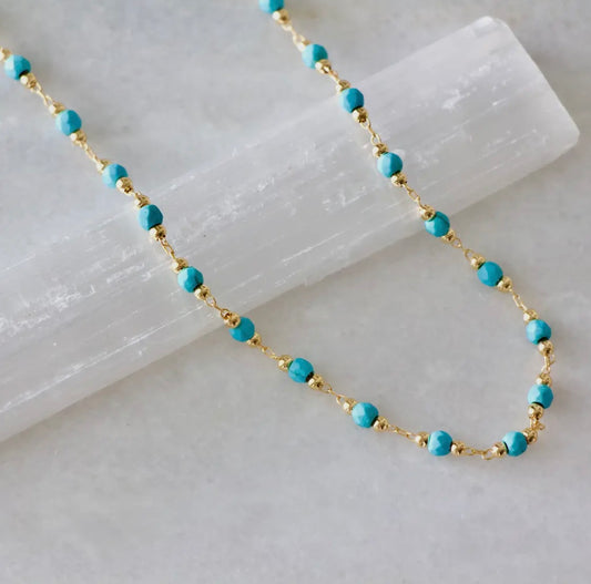 Gold & Turquoise Choker Necklace