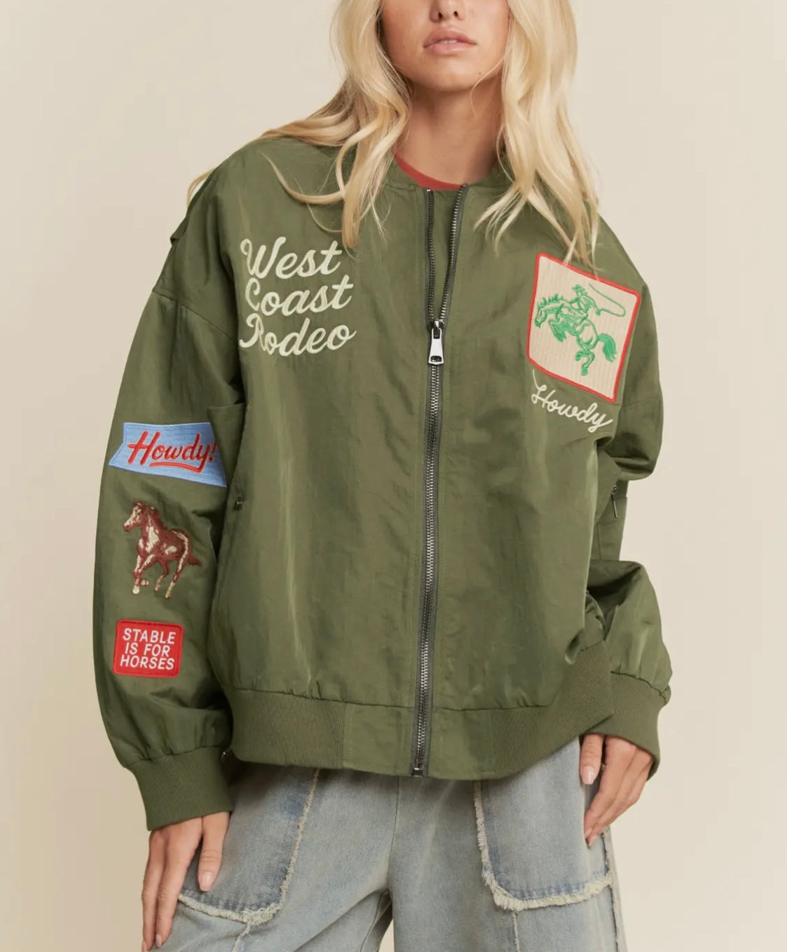 West Coast Embroidered Bomber Jacket