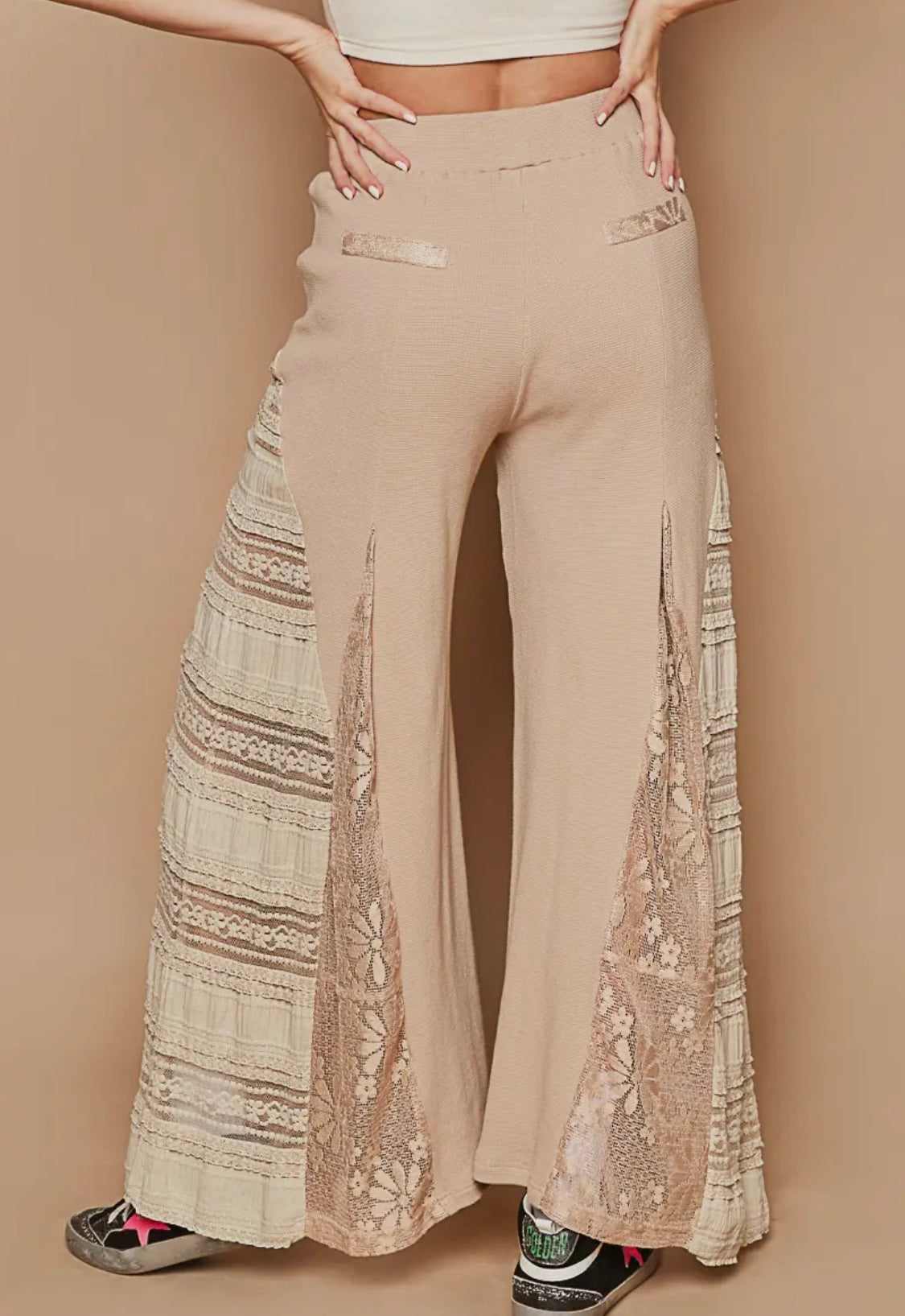 POL: Latte Lace Palazo Pants