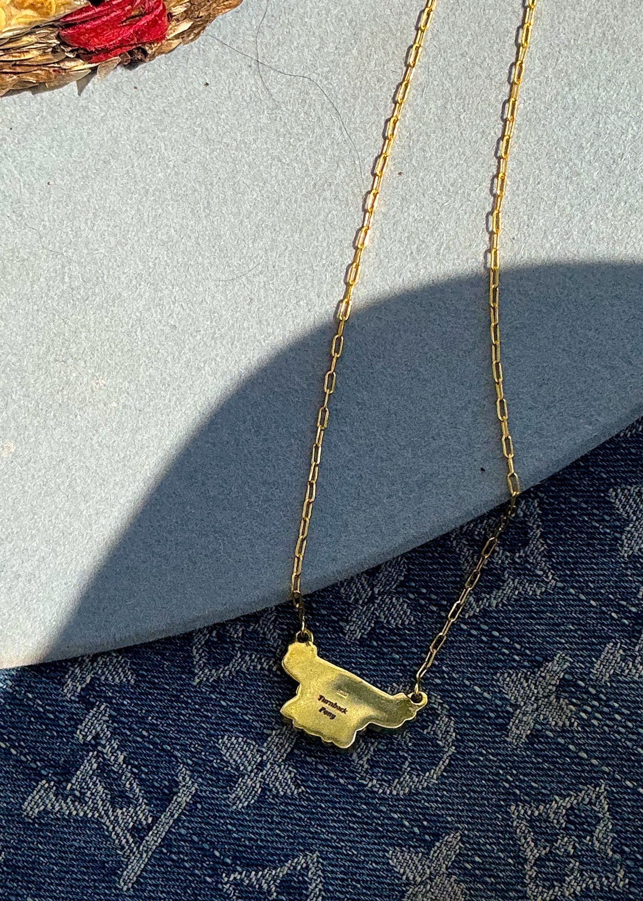 White Buffalo Turquoise 14k gold necklace