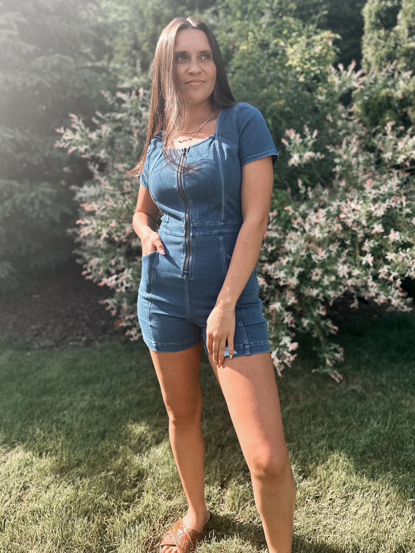 Car Wash Denim Romper