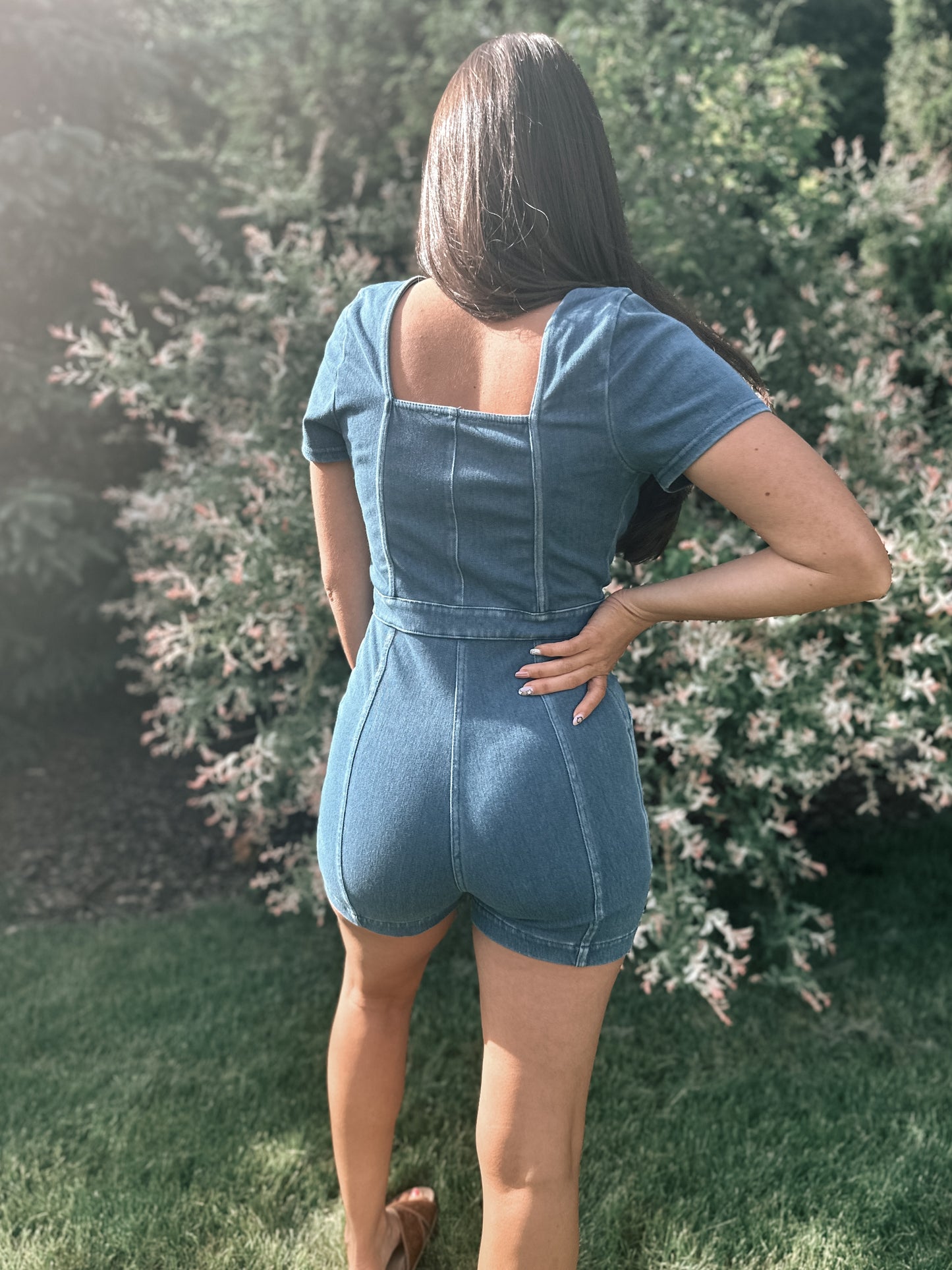 Car Wash Denim Romper