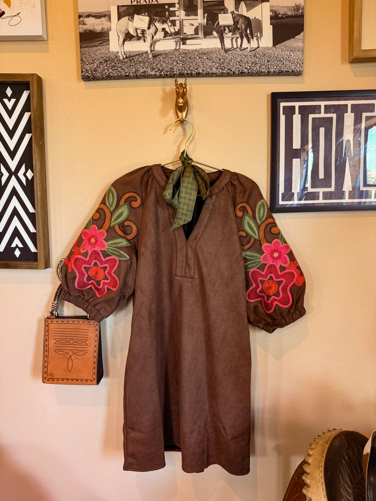 Suede Ramblin’ Rose Dress